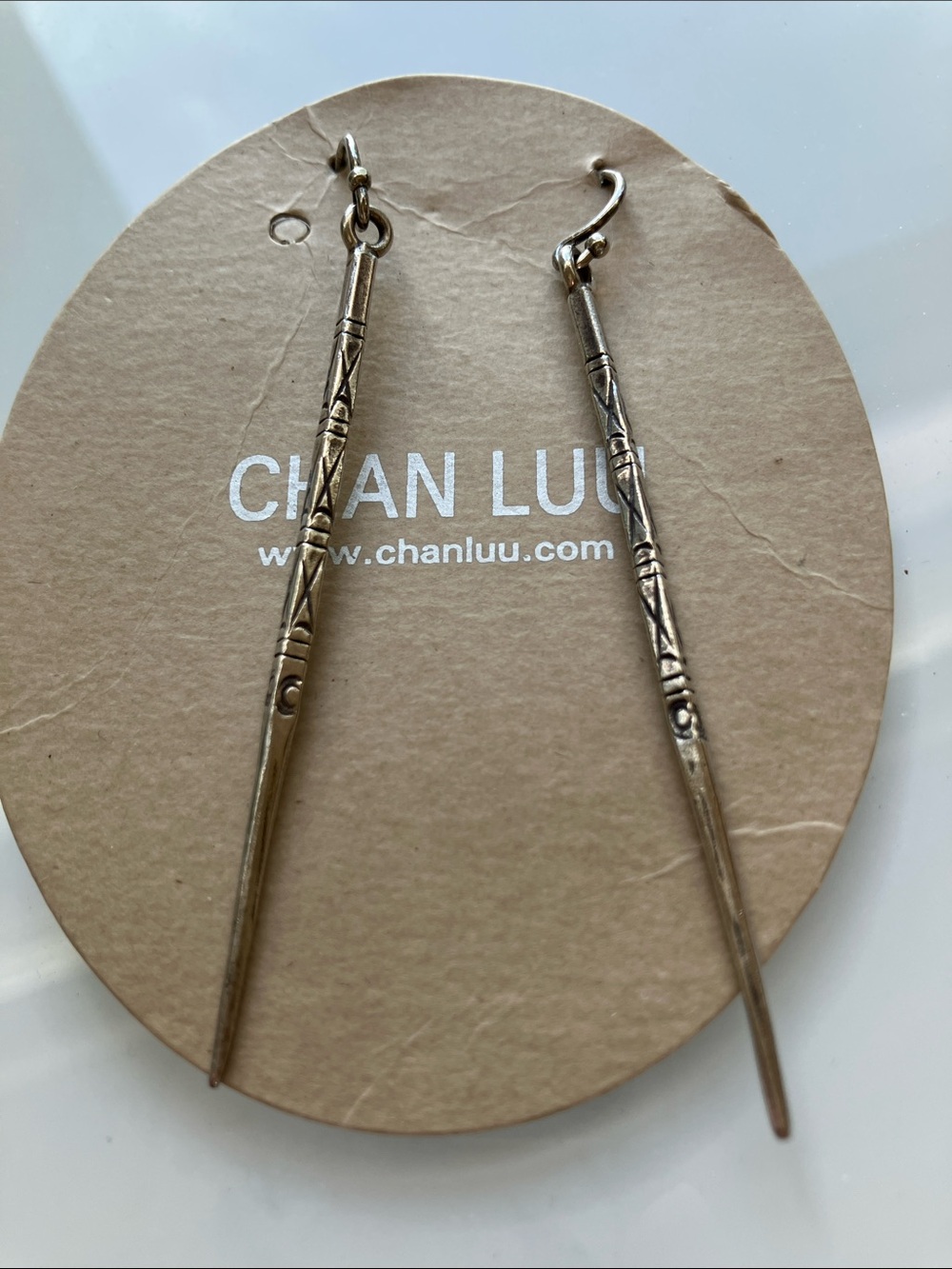 NWT Chan Luu Etched Sterling Silver Earrings
